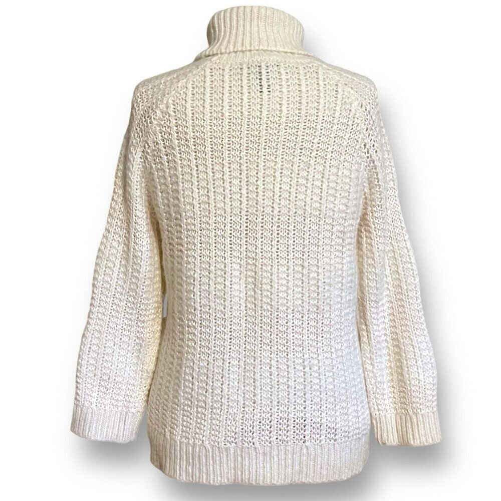 LAUREN Ralph Lauren Womens Sweater Sz Large Ivory Alpaca Wool Blend Turtleneck - Picture 7 of 8